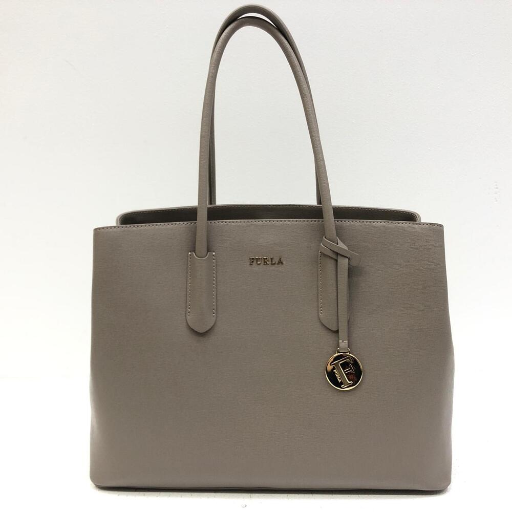 Furla satchel Tote leather Tessa Gray beige